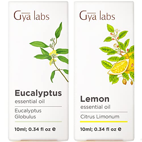 Eucalyptus Essential Oil & Lemon Essential Oil For Diffuser Set - 100% Pure Therapeutic Grade Essential Oils Set - 2X10Ml - Gya Labs #TOP13