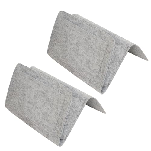 Mlysnd 2pcs Bedside Organiser Bed Pocket Bedside Hanging Bag, Bedside Felt Storage Bag for Mobile Phone, iPad, Remote Control, Books, Glasses, Magazines - 32 * 21cm,grey - Cosy Home Interiors Mlysnd 2pcs Bedside Organiser Bed Pocket Bedside Hanging Bag, Bedside Felt Storage Bag for Mobile Phone, iPad, Remote Control, Books, Glasses, Magazines - 32 * 21cm,grey