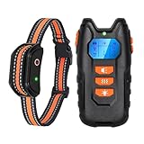 Collare di Addestramento, Conforme Nuova Legge Italiana Benessere Animale, Portata 2000ft, Modalità Suono e Vibrazione (1-8), Collare Impermeabile IP67, Per Cani di Taglia piccola, Media e Grande