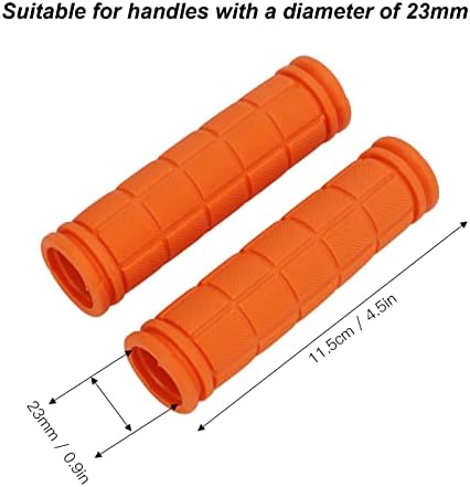 Miniatura 6 de Empuñaduras de mango, 1 par de empuñaduras de goma antideslizantes para BMX/Road Mountain Bike (Naranja)