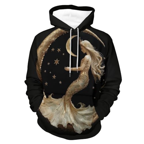 Hoodie Star Moon Mermaid sweat à capuche homme femme sweatshirt pullover taille S
