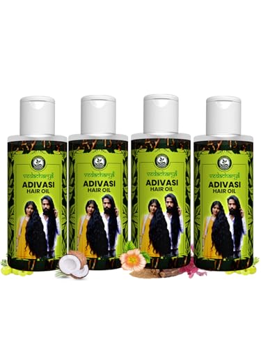 Adivasi Hair Oil – 100ml (Pack of 4) | Herbal Hair Oil for Hair Growth, Dandruff Control & Scalp Nourishment | Enriched with Natural Ingredients like Coconut & Amla