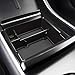 CupHolderHero Compatible with Tesla Model 3 Accessories 2017-2019 Premium Custom Interior Anti Dust Center Console Organizer Tray with Liner Mats, 3-pc Set (Solid Black)