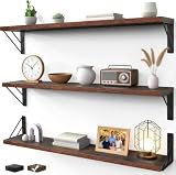 BAYKA 36 Inch Rustic Brown Shelves