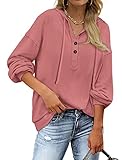 Sweaters for Women V Neck Hoodies Comfy Long Sleeve Shirts Hooded Sweatshirts L