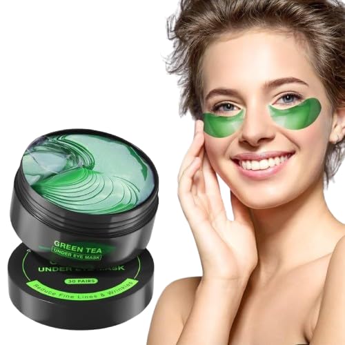 UNVELIS Eye Pads, 60 Pieces Eye Pads Against Dark Circles with 24K Gold, Collagen Eye Mask Against Eye Bags, Collagen Under Eye Patches, Reduce Wrinkles and Puffiness. (Medium, GREEN TEA)-image-32