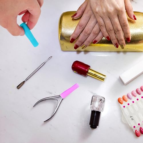 Healvian Manga para aparador de manicure, 6 pares de capa de alça de aparador, capa de tesoura de ma