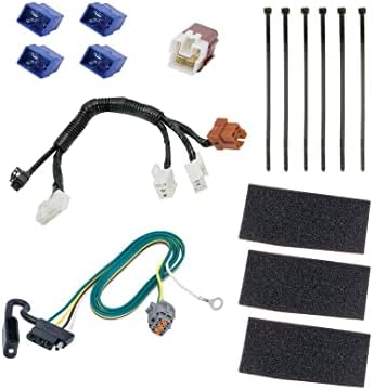 Tekonsha T-One® T-Connector Harness, 4-Way Flat, Compatible with Select Infiniti QX60 : Nissan Pathfinder, Black