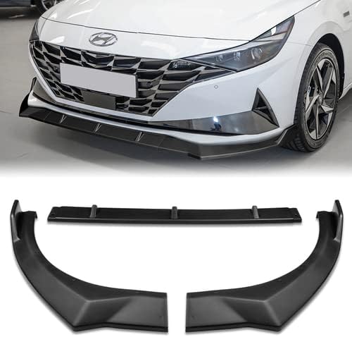 3 Pieces Front Bumper Lip Spoiler Splitter Side Body Kit Trim Protection Compatible with 2021-2023 Hyundai Elantra (Painted White)