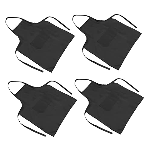 Garneck 4pcs Pocket Apron Oil-proof Kitchen Aprons Working Aprons Oil- Apron Convenient Kitchen Apron Home Aprons with Pockets Apron with Pockets Grease Proofing Aprons Polyester Black