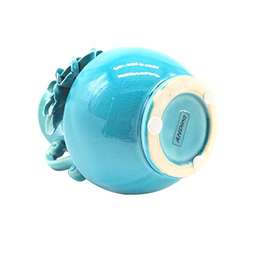 Anding Vase Home Decoration Blue Crack Vase Handmade Big Flowers Kitchen Vase #TOP7