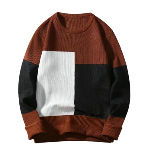Pull automne hiver homme vêtement chaud à bloc de couleurs tendance