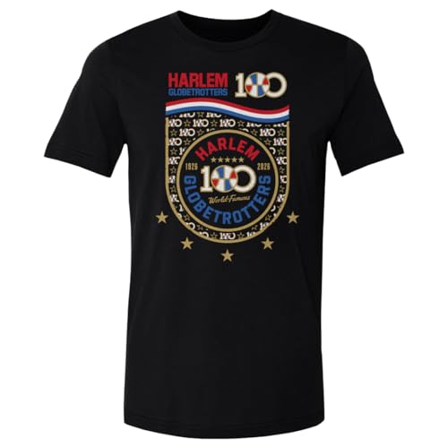 500 LEVEL Harlem Globetrotters 100 Years Wave Shirt (Black Large)