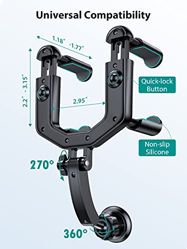 VICSEED Phone Car Holder Magnetic Vehicle Rear View Mirror Phone Mount, [6 Strong Magnets & Easy Install] Universal Cell Phone Automobile Cradles Fit with iPhone 13 12 Pro Galaxy S21 All Smartphones - Thumbnail 4
