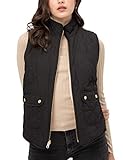 NE PEOPLE Womens Lightweight Quilted Faux Fur Inside Zipper Vest