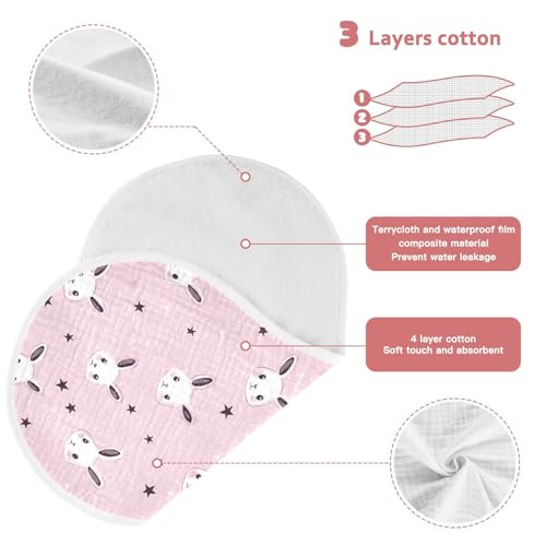 vvfelixl Baby Burp Cloths Cute Rabbit Face Baby Newborn Cotton Burping Cloths Set Babys Washcloths 4 Pack3
