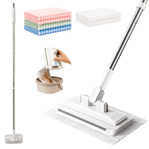 Image of 48 inch Mini Swifter Mop, Hands-Free Quick-Clamp Lazy Mop, Apartments Essential