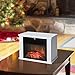 HOMCOM Portátil Mini Estufa Eléctrica Calefactor Chimenea Pequeña Termostato Ajustable 600/1200W Llama...