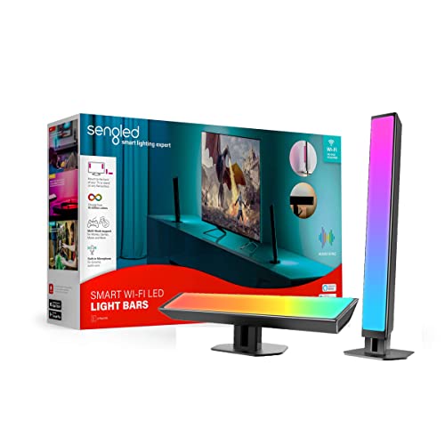 Sengled WiFi Smart LED Light Bars, TV Ambient Backlights Works with Alexa & Google Assistant, Music Sync Kit Gaming Lights with APP Control, RGB Dimmable 12W Multi-Mode LED Play Light bar for Bedroom