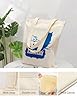 XIARON Unbleached Canvas Tote Bag Library Pointer Owl Silhouette Bookworm 340g/m² thick fabric Uses as a tool bag L Blue #2