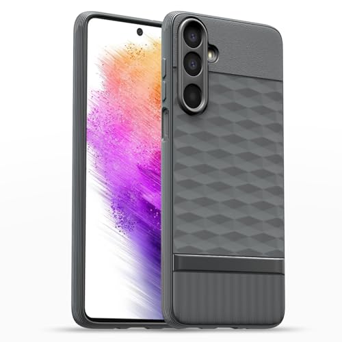 Image of Pikkme Back Cover for Samsung Galaxy M17 5G / A17 5G / F17 5G Soft Grip 3D Hexa Cube Texture Silicone Bumper Case (Grey)