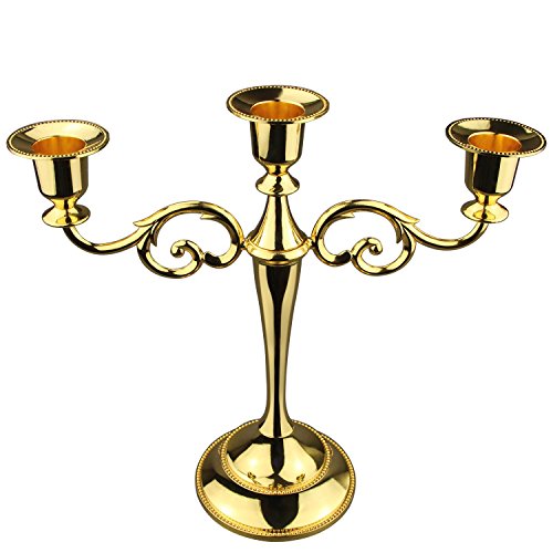 Viscacha 3-Candle Metal Candelabra,Gold