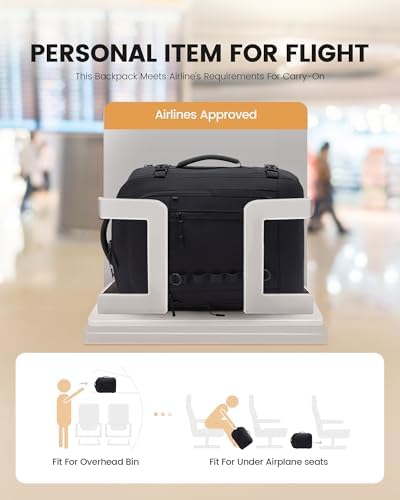 LOVEVOOK 40L Travel Backpack for Men Women, Waterproof Carry On Backpack for Work & Travel, Flight Approved Personal Item with 3 Packing Cubes, TSA Bag Fits 17.3" Laptop,Black - 3