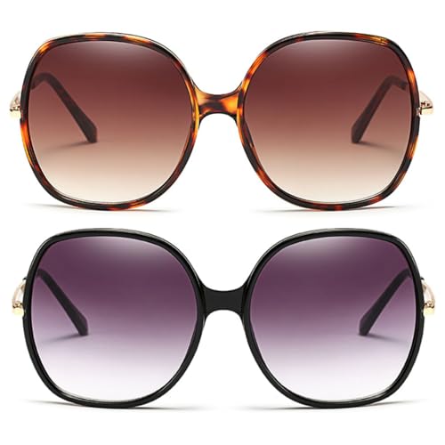 Image of Freckles Mark 70s Super Oversize Square Sunglasses for Women Vintage Rectangular Plastic Frame