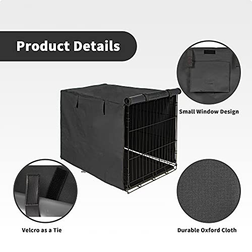Pop Duck Dog Crate Cover Durable Pet Kennel Cover Fit For 24 30 36 42 48 Inch Wire Dog Crate, Black, 24 #TOP2