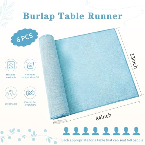 LuoluoHouse Green Table Runner Roll Farmhouse Burlap Table Runners 6 Packs 13x84 inch Jute Table Linens for Rustic Wedding Spring Table Decorations by LuoluoHouse - Used condition - Image 3