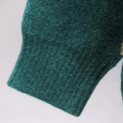 Image of ebossy Women's Cute Alpha Embroidery Cable Knit Cardigans Horn Button Sheep V Neck Slouchy Sweater Coat