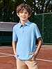 Haloumoning Boys Short Sleeve Polo Shirts Kids Athletic Performance Golf Polo School Uniform Collared Shirt 5-14Y #1