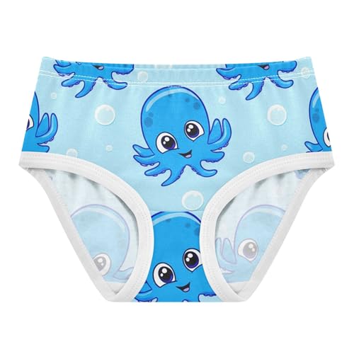 Cute Cartoon Blue Octopuses Toddlers Underwear Floral 2t Cotton Girl Panties Cute Animal Kids Briefs Undies