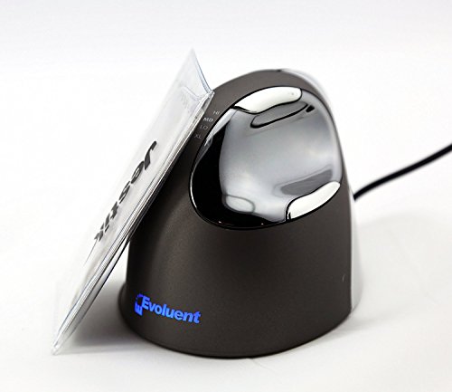 Evoluent VerticalMouse 4 Left Hand (Model # VM4L) - USB Wired Plus Jestik Microfiber Cloth - Value Bundle
