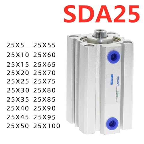 Cilindro neumático SDA25 de doble efecto con carrera de 70mm y diámetro de 25mm 7