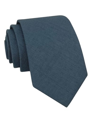 Image of Kebocis Mens Solid Color Cotton Necktie for Men