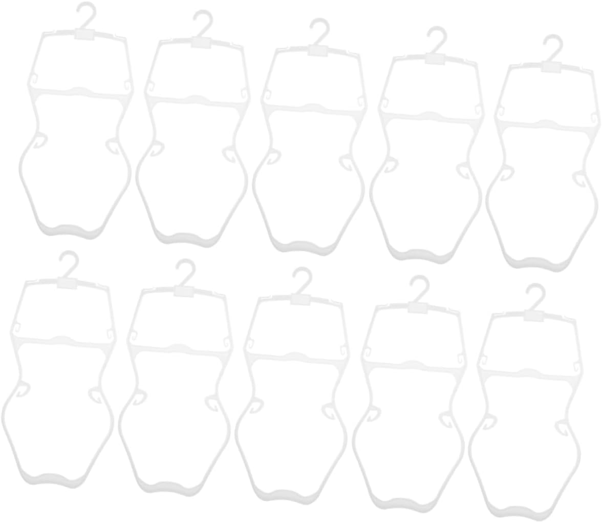 GLEAVI 10pcs Non- Boy Girl Swimwear Hangers and Secure Bikini Display Rack for Boy Girl's Bathing Suits for Nursery Closets White