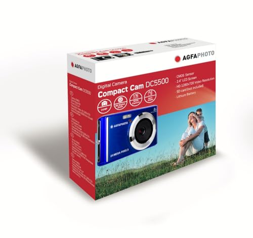 AGFA Photo Realishot DC5500 - Câmera digital compacta, 24 MP, tela LCD de 2,4 polegadas, zoom digital 8X, vídeo HD 720p, memória SD externa, bateria de lítio - Imagem 8