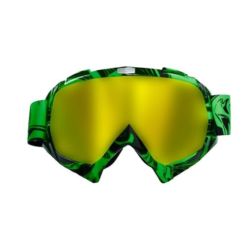 Mud Defeater Motor Kinder Brille Motocross Motorradbrille Racing Googles Quad Bike Cross Enduro Grün (Goldenes Glas)