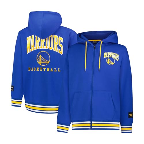 Ultra Game Mens NBA Official MVP Premium Quality Full Zip Hoodie Jacket Golden State Warriors Team Color XX-Large