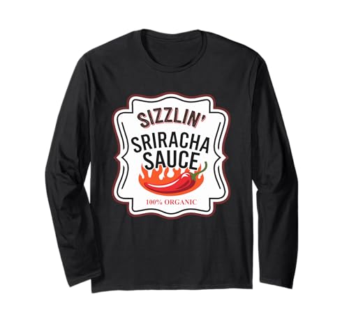 Sriracha Sauce Disfraz de Halloween Condimentos para parejas Manga Larga