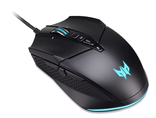 Acer Predator Cestus 335 Gaming Mouse (19,000 DPI, 400 IPS Tracking, 10 Programmable Buttons, 0.5 ms Response Time, RGB Lighting), Black