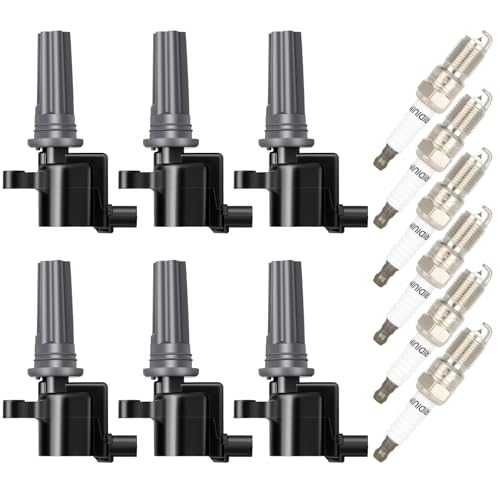 ECCPP Ignition Coil Coils&iridium Spark Plugs DG528 for Lincoln for jaguar LS S-Type V6 3.0L set of 6