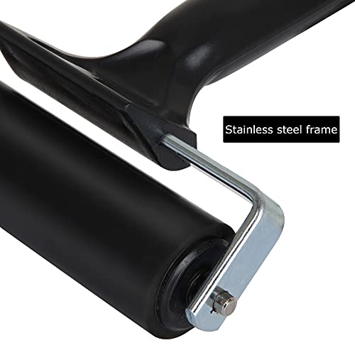 3 Pcs Rubber Brayer Rollers, Vinyl Rubber Roller, Ink Painting Brayer, Glue Roller Tool For Printmaking, Ink Paint Block Stamping Brayers, Stamping Application 2.4 Inch, 4 Inch, 7.9 Inch (Black) #TOP2