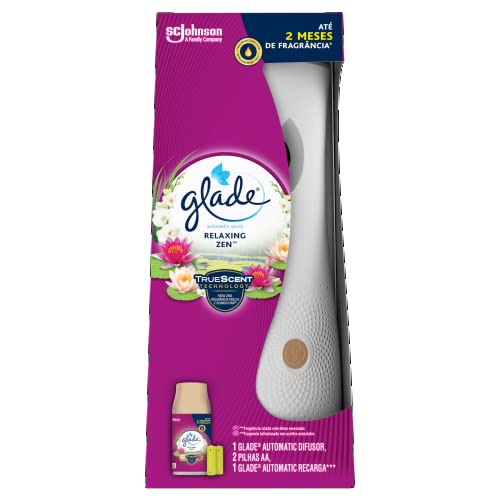 Glade - Ambientador Automático, Pack Difusor y Recambio, 60 días de Fragancia Relaxing Zen, Unidad