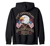 Drapeau USA 250e Anniversaire de l'Indépendance Freedom Pride Aigle Sweat à Capuche