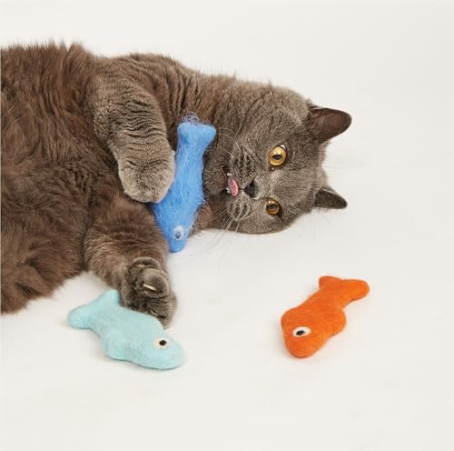 Image of BarkButler x FOFOS Sardine Cat Toy Fish 3pk - Interactive Cat Toys Set with Catnip - Multicoloured