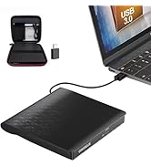ORIGBELIE External CD/DVD Drive for Laptop, USB 3.0 CD Burner External DVD Drive Portable DVD Pla...