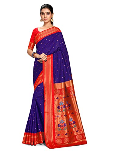 Varkala Silk Sarees Maharani Paithani Saree 5.5 Meter Silk Blend ...