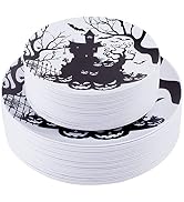 50 Pack White Plastic Dinner Plates - 10.25 Inch Disposable Plates, BPA Free, Great For Parties & Events